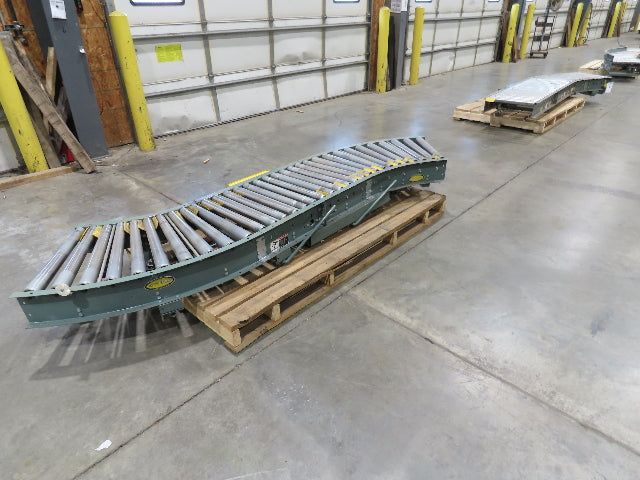 Hytrol 45° S-Curve 24" Accumulation Roller Conveyor 21"BF Slave Belt Drive 9' 6"
