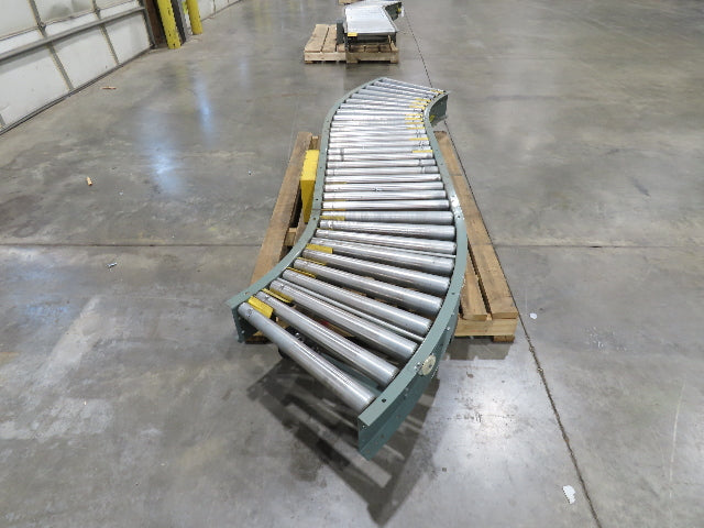 Hytrol 45° S-Curve 24" Accumulation Roller Conveyor 21"BF Slave Belt Drive 9' 6"