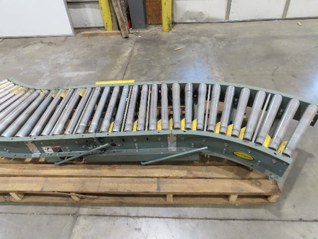 Hytrol 45° S-Curve 24" Accumulation Roller Conveyor 21"BF Slave Belt Drive 9' 6"