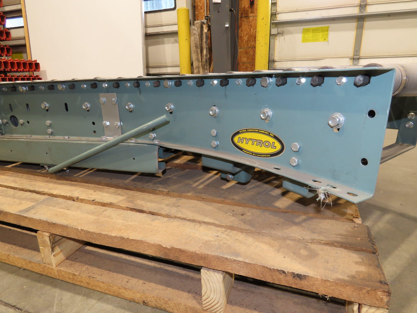 Hytrol 45° S-Curve 24" Accumulation Roller Conveyor 21"BF Slave Belt Drive 9' 6"