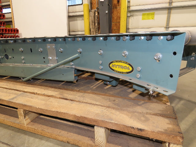 Hytrol 45° S-Curve 24" Accumulation Roller Conveyor 21"BF Slave Belt Drive 9' 6"