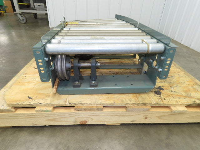 Hytrol 24" Accumulation Roller Conveyor 22.5° LH Curve Slave Belt Drive 38"L