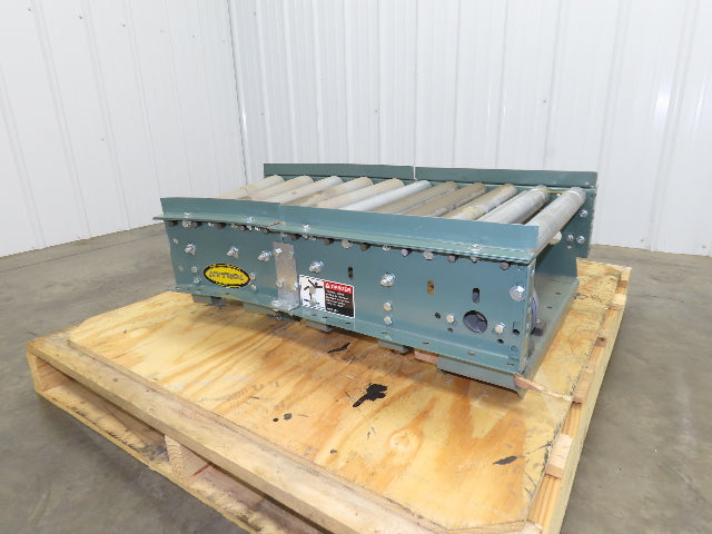 Hytrol 24" Accumulation Roller Conveyor 22.5° LH Curve Slave Belt Drive 38"L