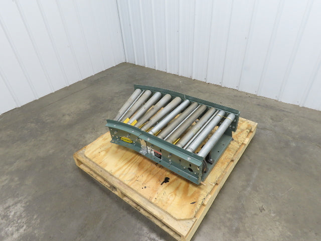 Hytrol 24" Accumulation Roller Conveyor 22.5° LH Curve Slave Belt Drive 38"L