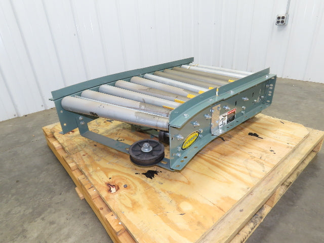 Hytrol 24" Accumulation Roller Conveyor 22.5° LH Curve Slave Belt Drive 38"L