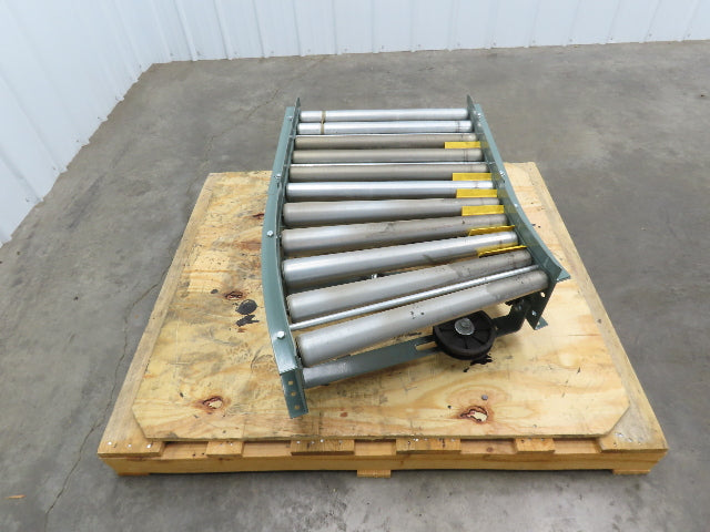 Hytrol 24" Accumulation Roller Conveyor 22.5° LH Curve Slave Belt Drive 38"L