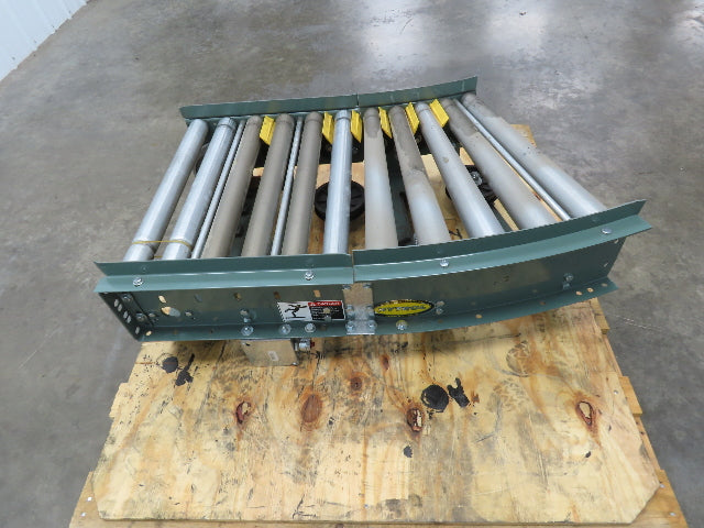 Hytrol 24" Accumulation Roller Conveyor 22.5° LH Curve Slave Belt Drive 38"L