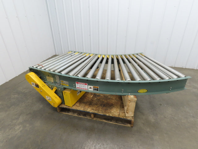 Hytrol 36" Accumulation Roller Conveyor 45° RH Curve V-Belt Drive 1Hp 460V 3PH