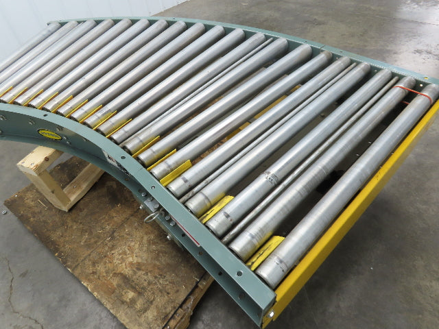 Hytrol 36" Accumulation Roller Conveyor 45° RH Curve V-Belt Drive 1Hp 460V 3PH