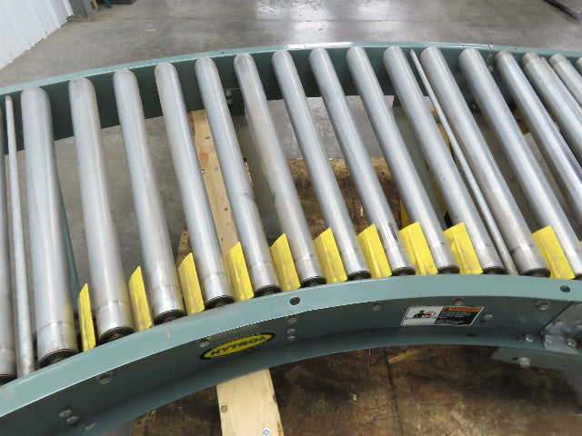 Hytrol 36" Accumulation Roller Conveyor 45° RH Curve V-Belt Drive 1Hp 460V 3PH