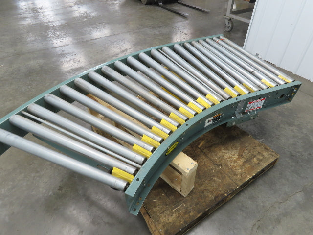 Hytrol 36" Accumulation Roller Conveyor 45° RH Curve V-Belt Drive 1Hp 460V 3PH