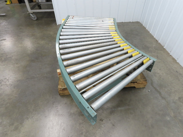 Hytrol 36" Accumulation Roller Conveyor 45° RH Curve V-Belt Drive 1Hp 460V 3PH