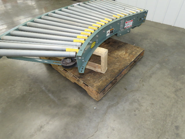 Hytrol 36" Accumulation Roller Conveyor 45° RH Curve V-Belt Drive 1Hp 460V 3PH