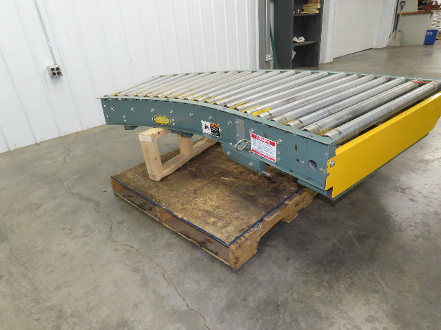 Hytrol 36" Accumulation Roller Conveyor 45° RH Curve V-Belt Drive 1Hp 460V 3PH