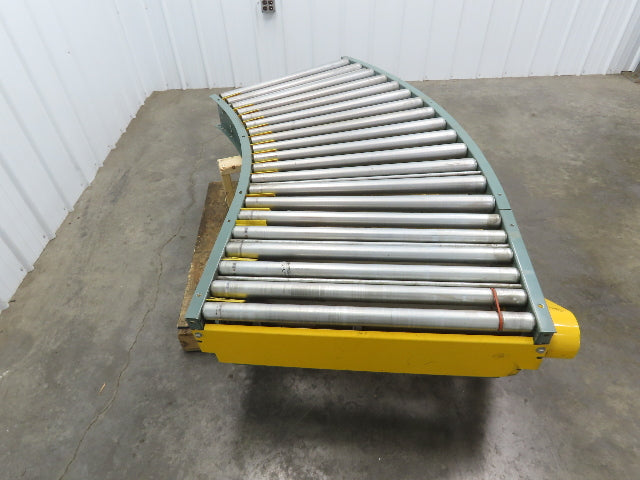 Hytrol 36" Accumulation Roller Conveyor 45° RH Curve V-Belt Drive 1Hp 460V 3PH
