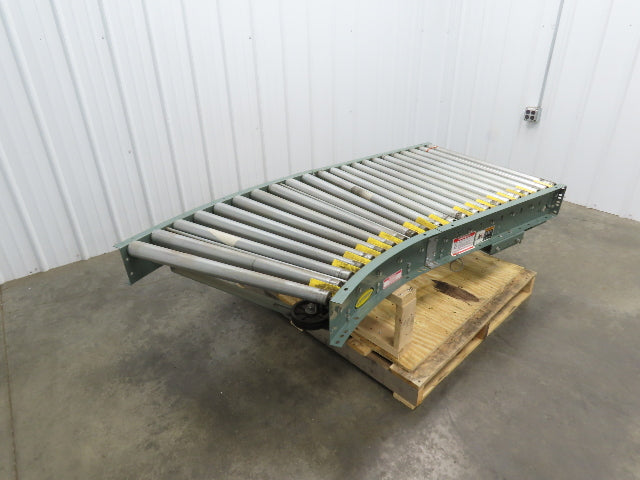Hytrol 36" Accumulation Roller Conveyor 30° RH Curve V-Belt Drive 1Hp 460V 3PH