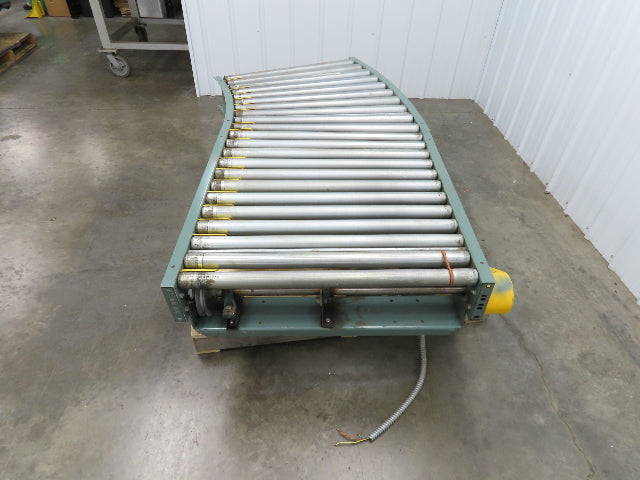 Hytrol 36" Accumulation Roller Conveyor 30° RH Curve V-Belt Drive 1Hp 460V 3PH