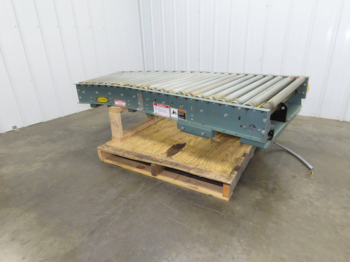 Hytrol 36" Accumulation Roller Conveyor 30° RH Curve V-Belt Drive 1Hp 460V 3PH