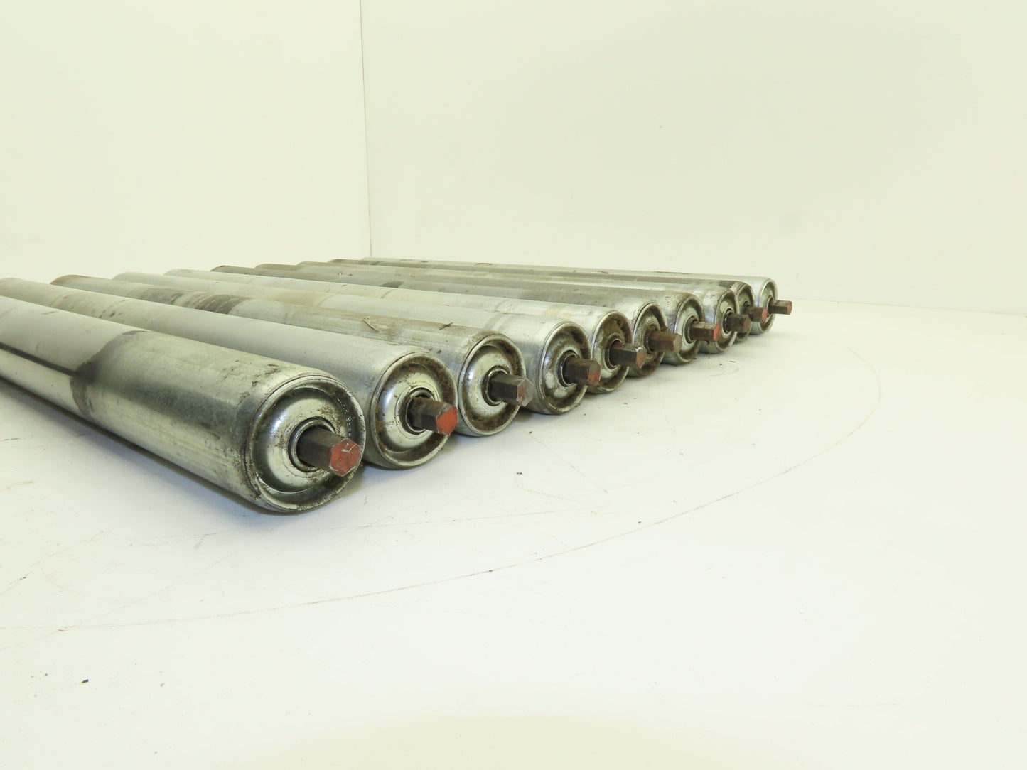 Hytrol 24" Conveyor Roller 1.9" x 21"BF Galvanized Steel 7/16" Hex Lot of 10