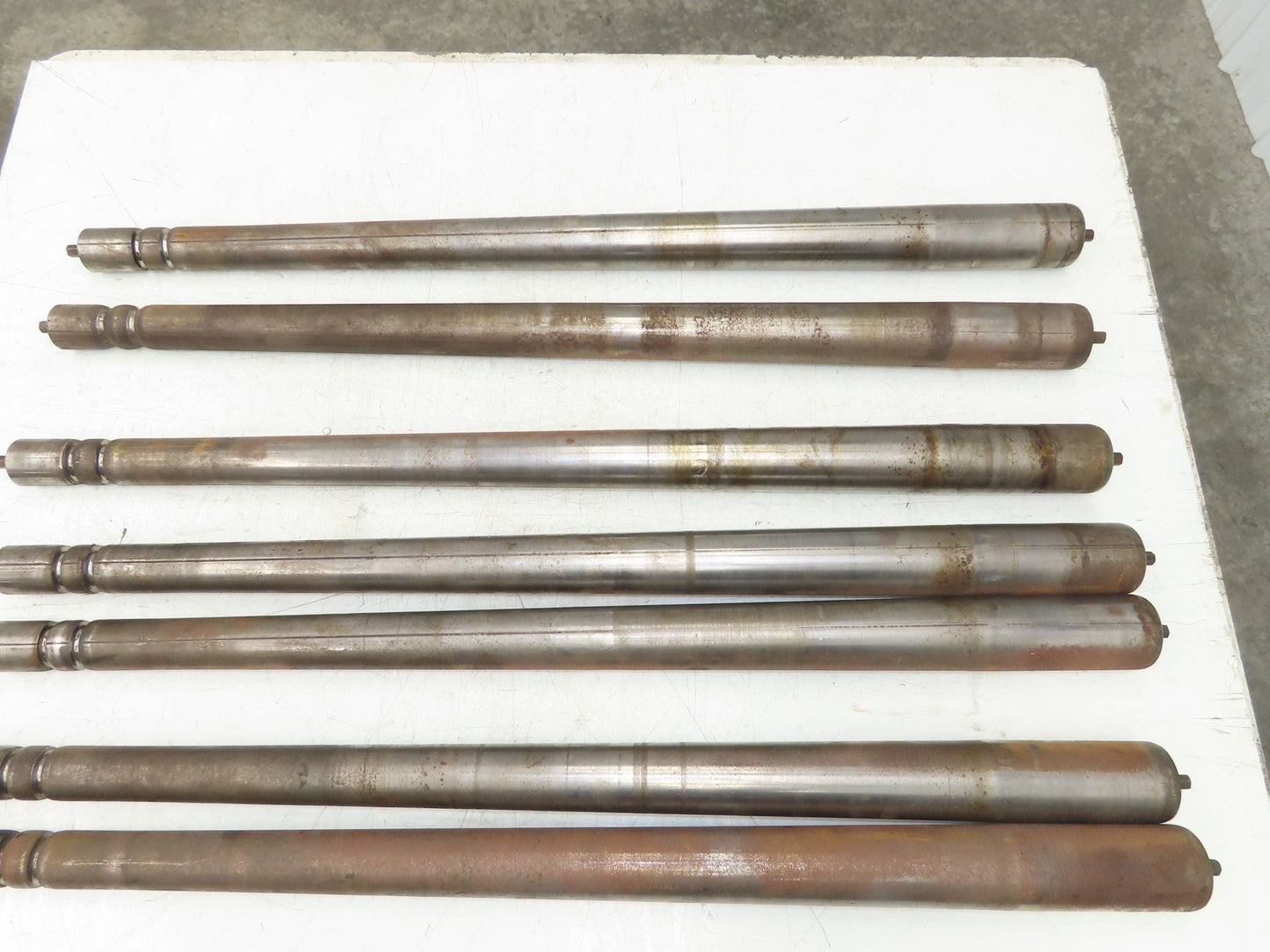 Curve Conveyor Tapered Roller 39"BF Grooved Galvanized Steel 7/16" Hex Lot of 7