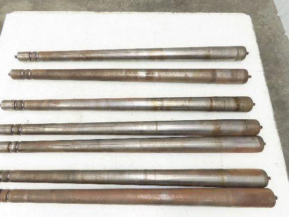 Curve Conveyor Tapered Roller 39"BF Grooved Galvanized Steel 7/16" Hex Lot of 7