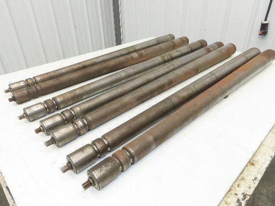 Curve Conveyor Tapered Roller 39"BF Grooved Galvanized Steel 7/16" Hex Lot of 7