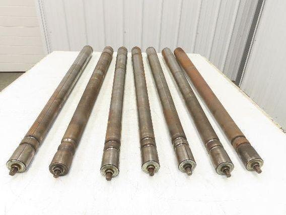 Curve Conveyor Tapered Roller 39"BF Grooved Galvanized Steel 7/16" Hex Lot of 7
