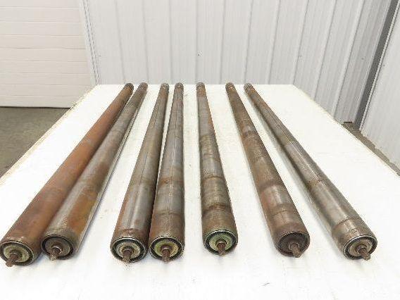 Curve Conveyor Tapered Roller 39"BF Grooved Galvanized Steel 7/16" Hex Lot of 7