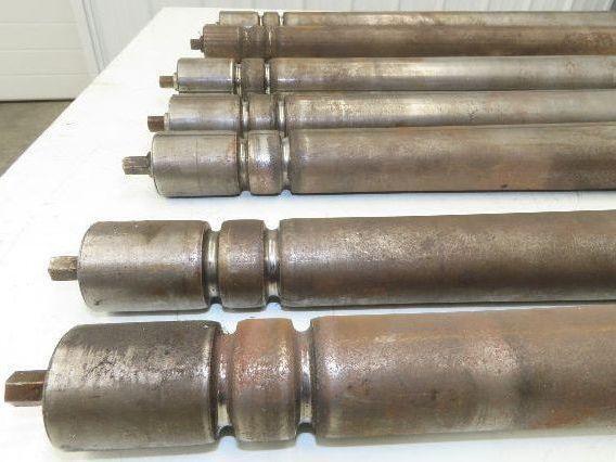 Curve Conveyor Tapered Roller 39"BF Grooved Galvanized Steel 7/16" Hex Lot of 7