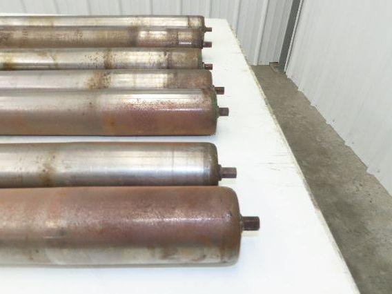 Curve Conveyor Tapered Roller 39"BF Grooved Galvanized Steel 7/16" Hex Lot of 7
