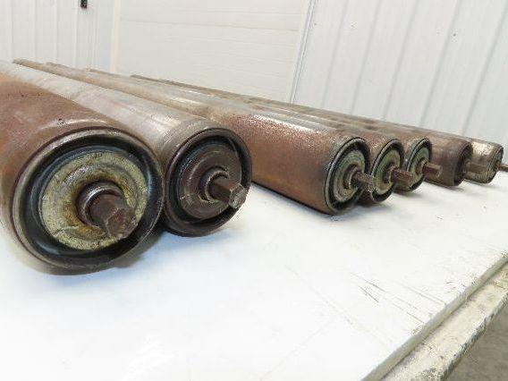 Curve Conveyor Tapered Roller 39"BF Grooved Galvanized Steel 7/16" Hex Lot of 7