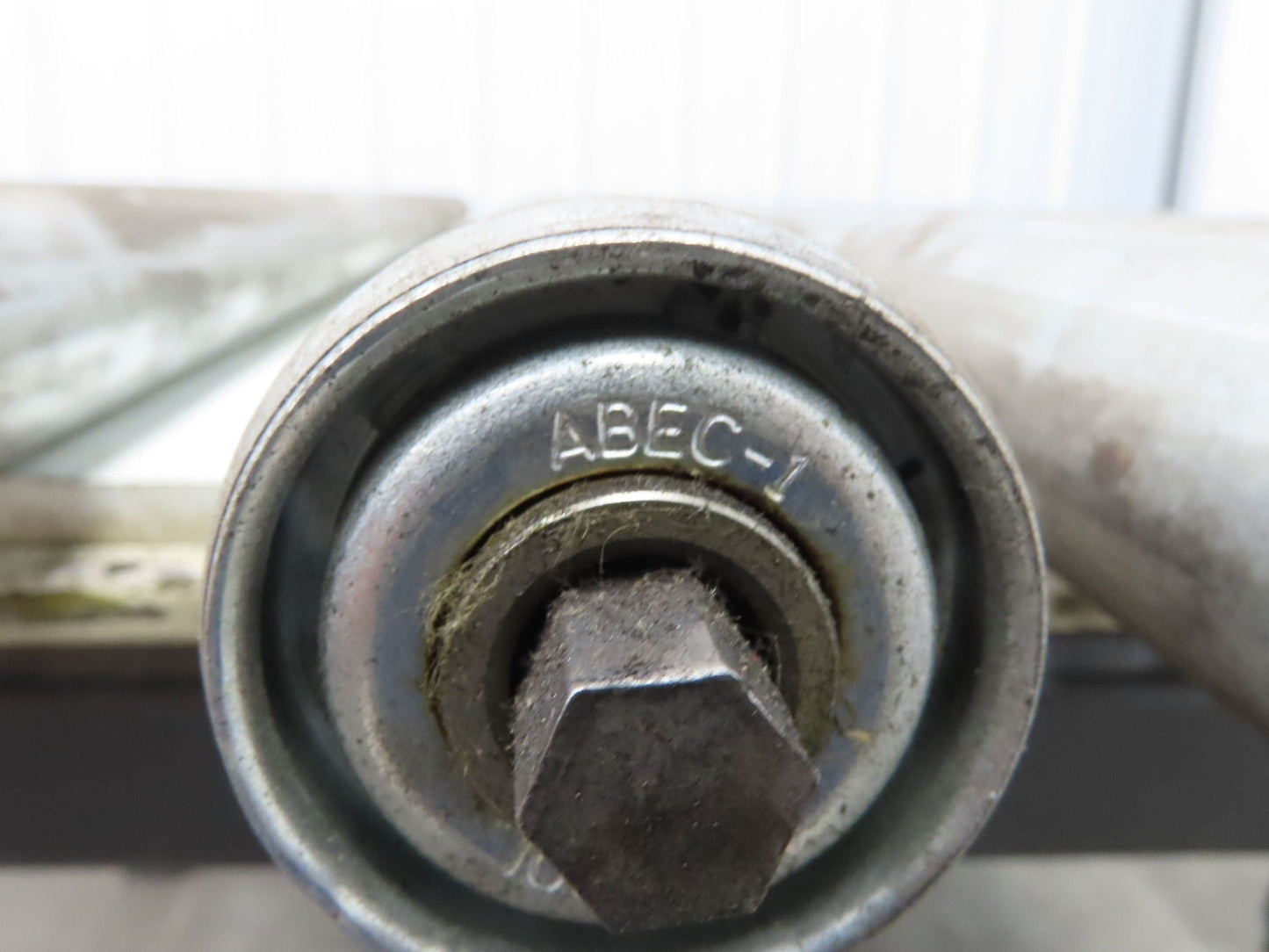 Conveyor Roller 1.9" x 60"BF Galvanized Steel 7/16" Hex Axle Lot of 11