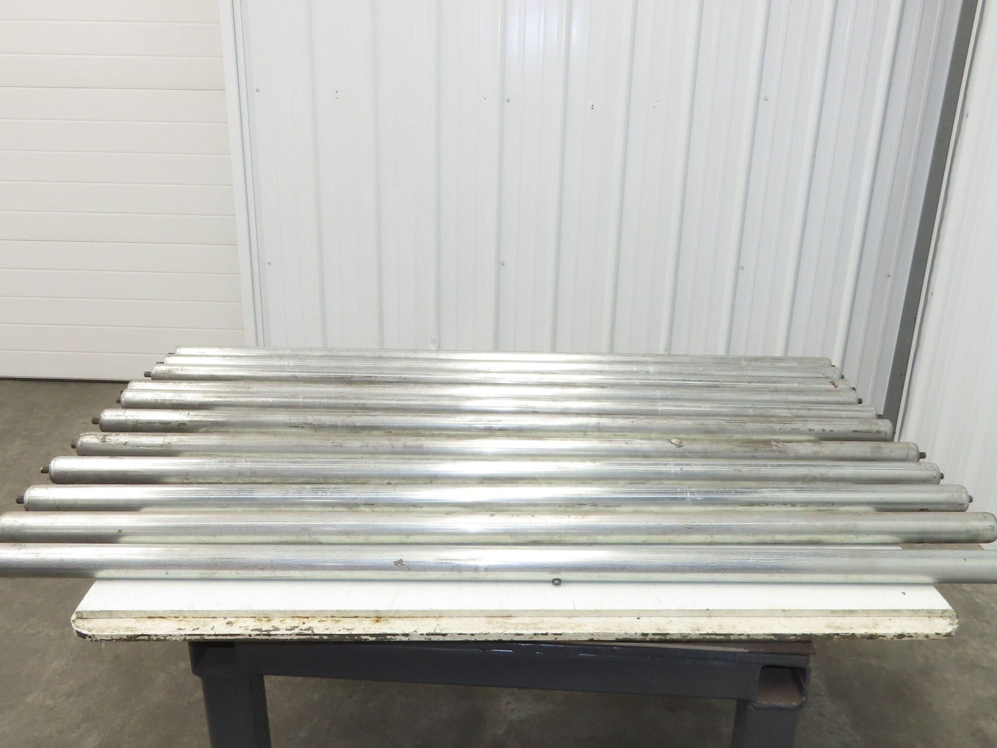 Conveyor Roller 1.9" x 60"BF Galvanized Steel 7/16" Hex Axle Lot of 11