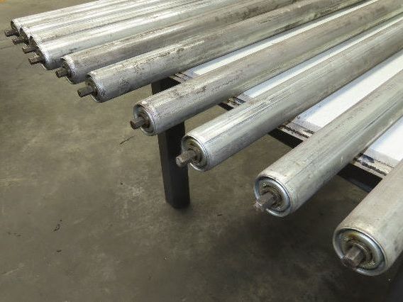Conveyor Roller 1.9" x 60"BF Galvanized Steel 7/16" Hex Axle Lot of 11