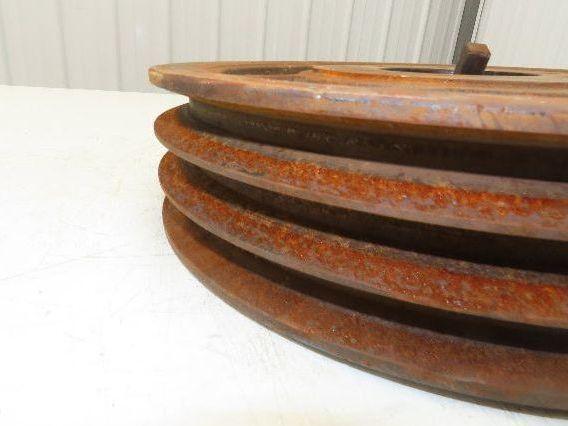 3-Groove C 0.88" V-Belt Pulley Sheave R1 Taper Bushed 14.5" OD 1-15/16" Bore