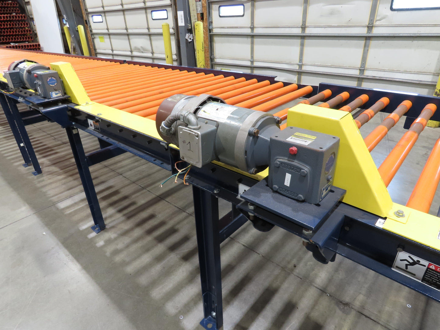 55"x 48' 4" Chain Drive Live Roller Conveyor 48"BF 1.9" Urethane Roller 460V 3PH
