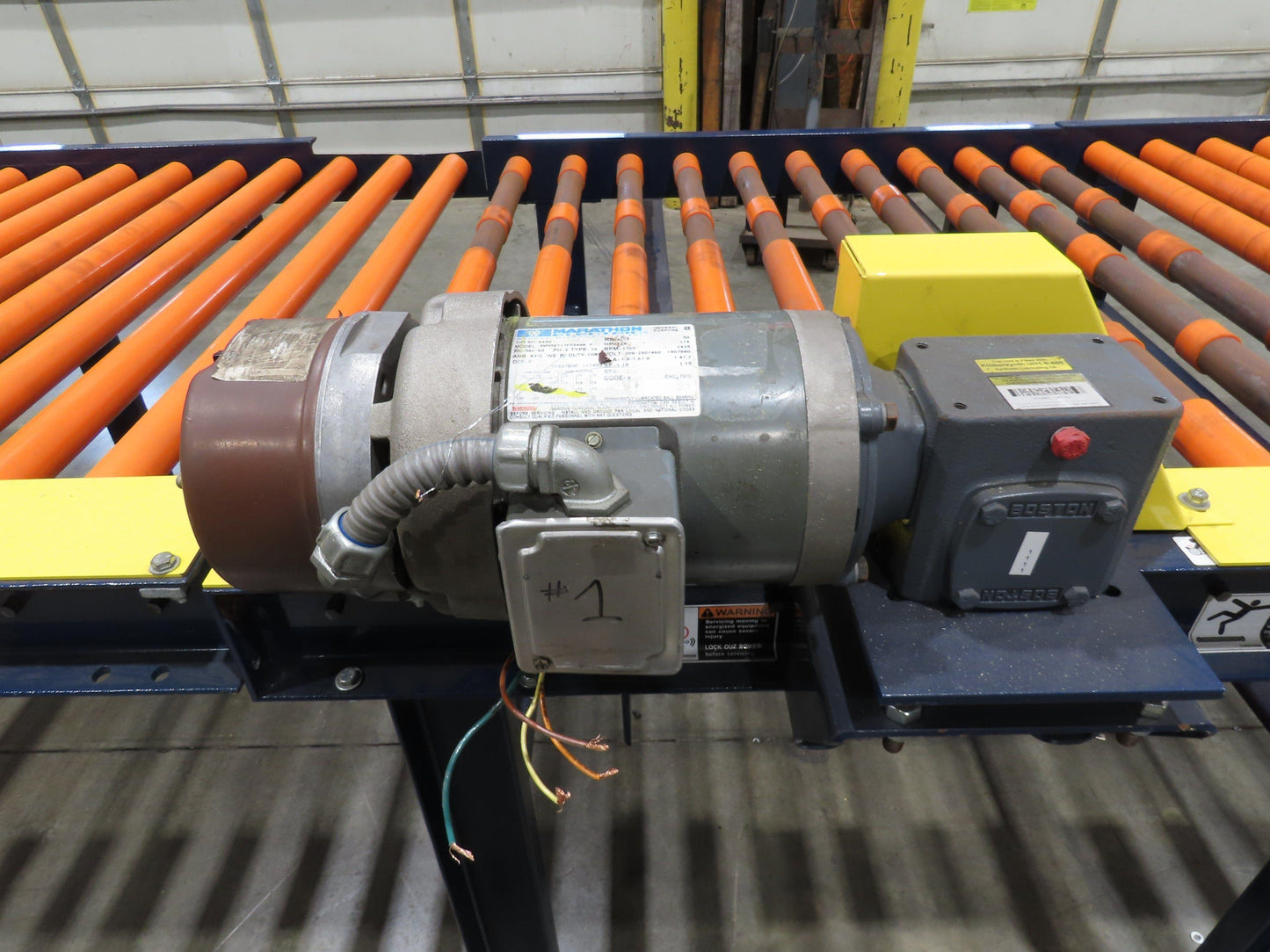 55"x 48' 4" Chain Drive Live Roller Conveyor 48"BF 1.9" Urethane Roller 460V 3PH