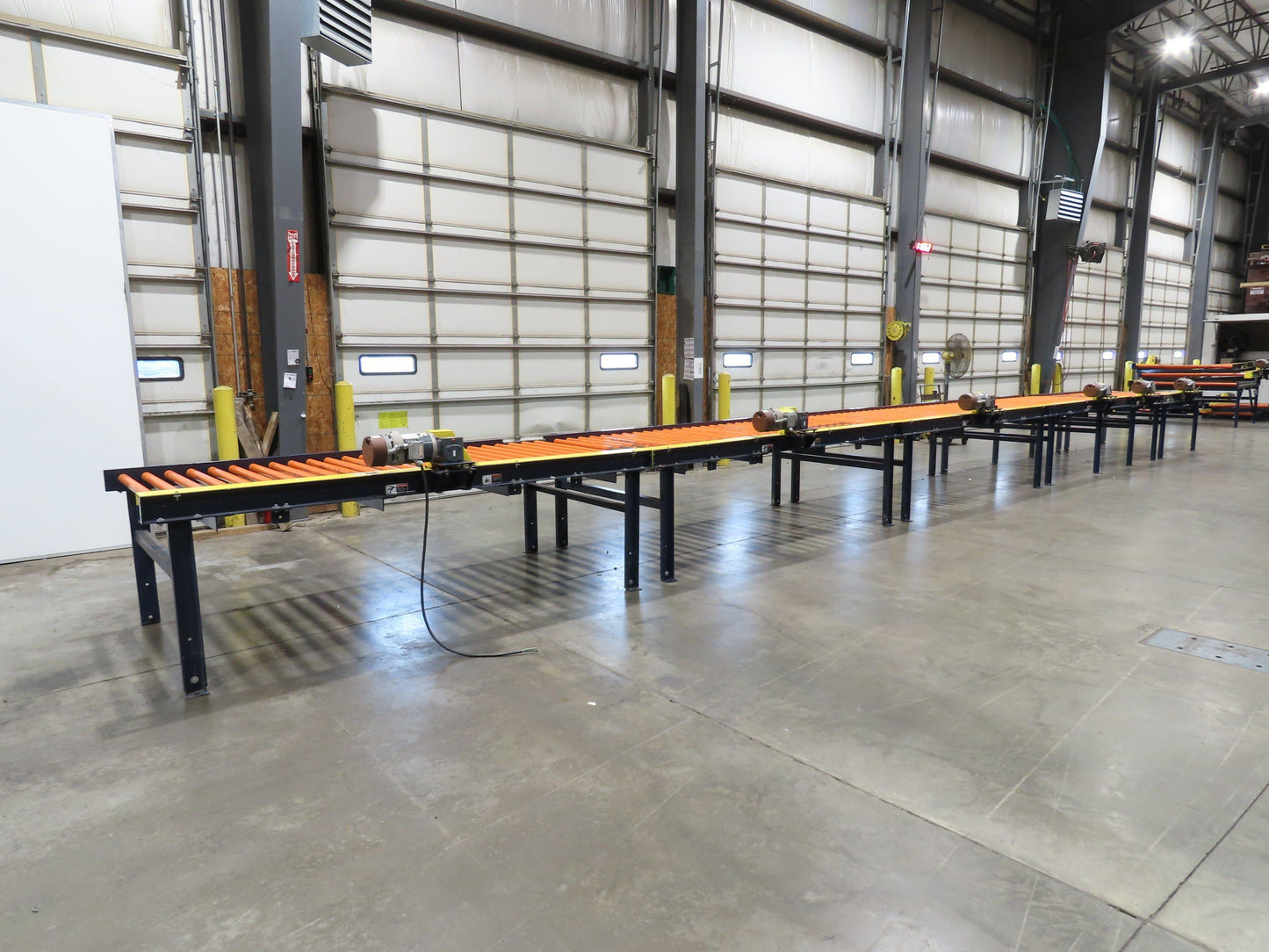 55"x 48' 4" Chain Drive Live Roller Conveyor 48"BF 1.9" Urethane Roller 460V 3PH
