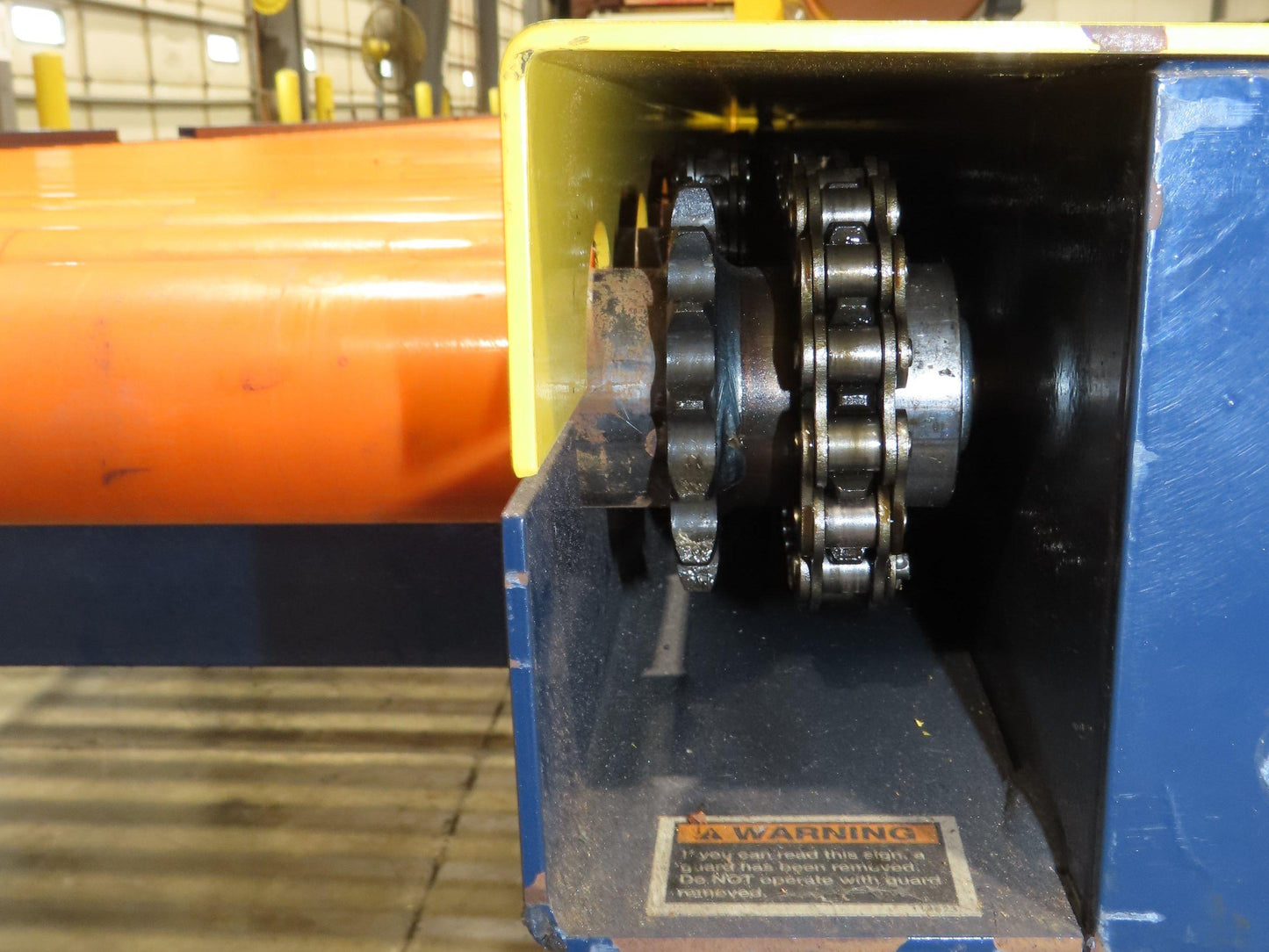 55"x 48' 4" Chain Drive Live Roller Conveyor 48"BF 1.9" Urethane Roller 460V 3PH