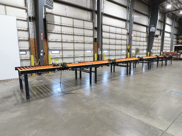 55"x 48' 4" Chain Drive Live Roller Conveyor 48"BF 1.9" Urethane Roller 460V 3PH