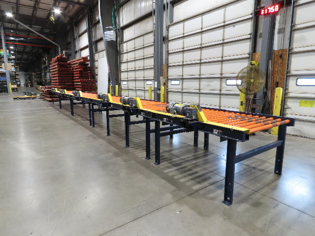55"x 48' 4" Chain Drive Live Roller Conveyor 48"BF 1.9" Urethane Roller 460V 3PH