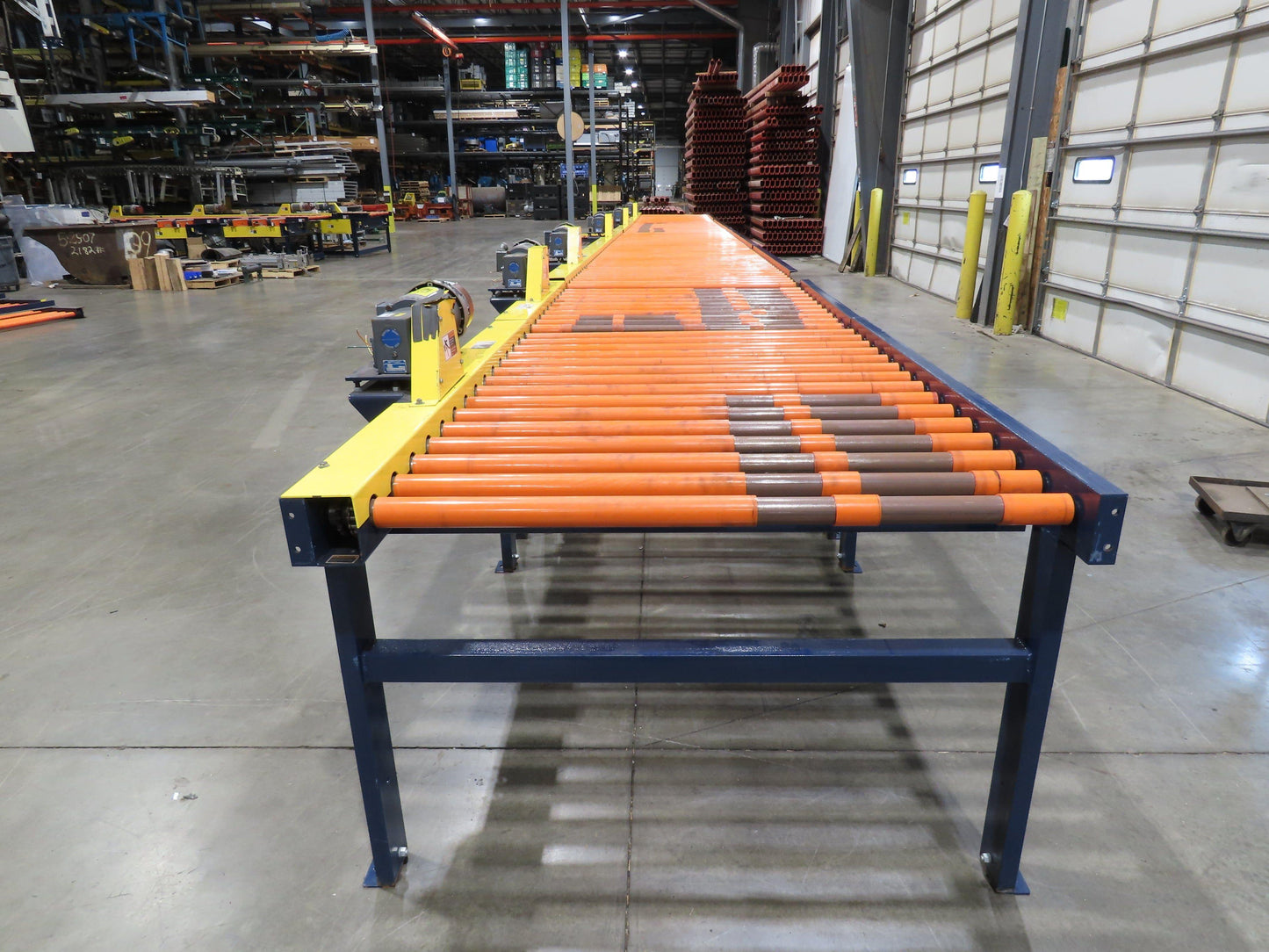 55"x 48' 4" Chain Drive Live Roller Conveyor 48"BF 1.9" Urethane Roller 460V 3PH