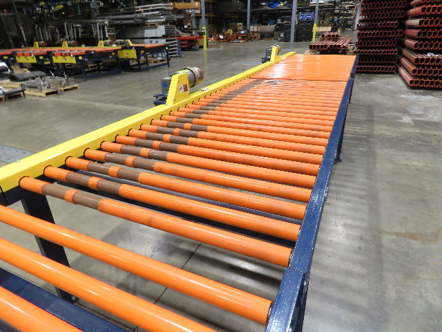 55"x 48' 4" Chain Drive Live Roller Conveyor 48"BF 1.9" Urethane Roller 460V 3PH