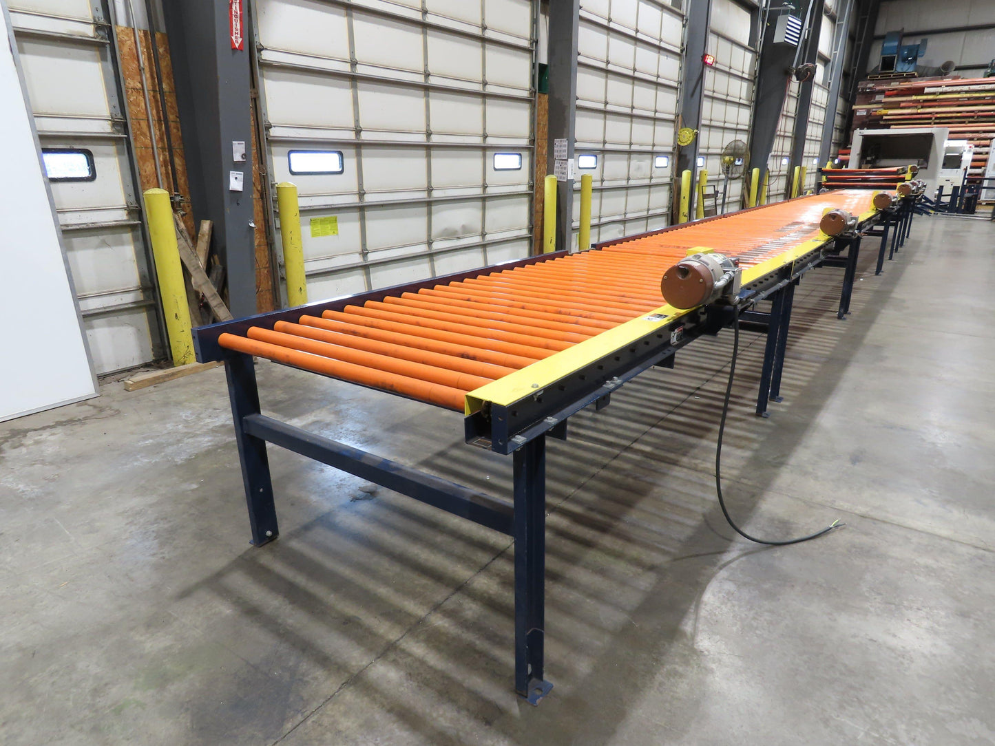 55"x 48' 4" Chain Drive Live Roller Conveyor 48"BF 1.9" Urethane Roller 460V 3PH