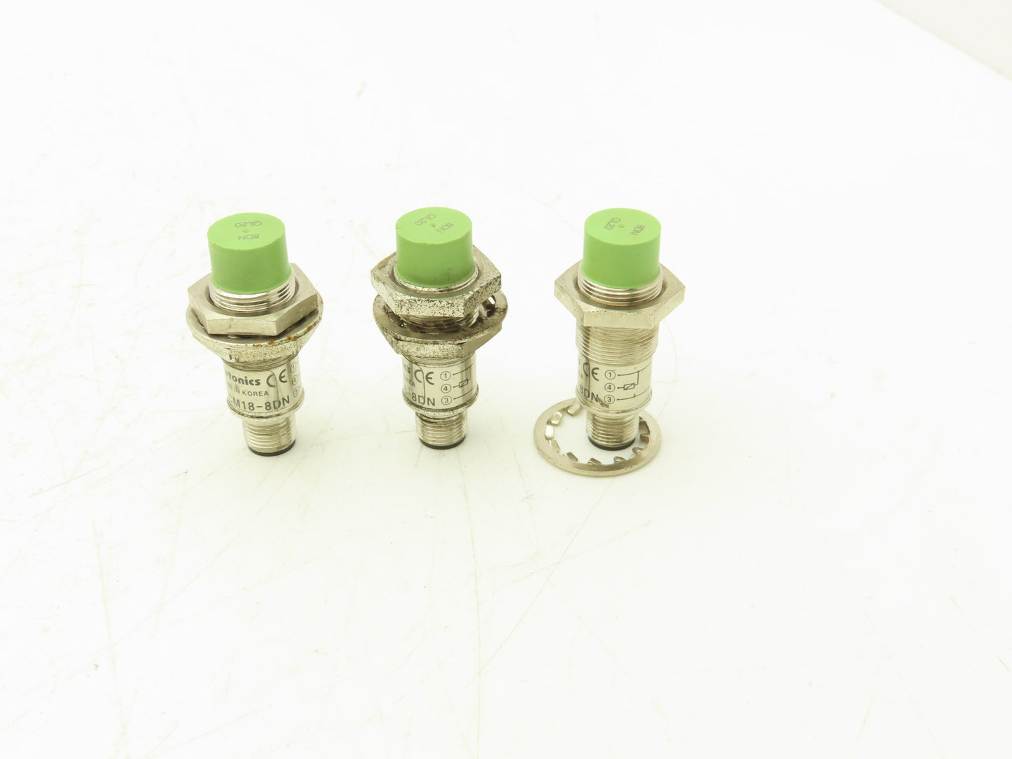 Autonics PRCM18-8DN Sensor 8mm Sensing Distance M18 12/24vDC Lot of 3
