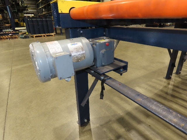 81"x 28' Chain Drive Live Roller Conveyor 74"BF 1.9" Urethane Roller 460V 3PH