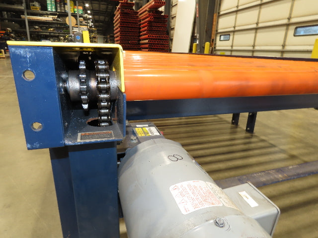 81"x 28' Chain Drive Live Roller Conveyor 74"BF 1.9" Urethane Roller 460V 3PH