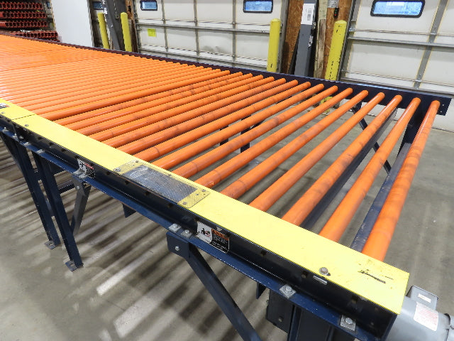 81"x 28' Chain Drive Live Roller Conveyor 74"BF 1.9" Urethane Roller 460V 3PH
