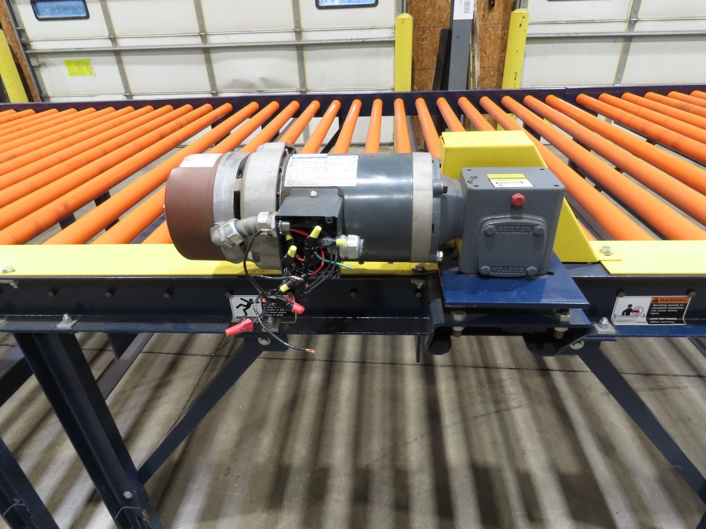 81"x 28' Chain Drive Live Roller Conveyor 74"BF 1.9" Urethane Roller 460V 3PH