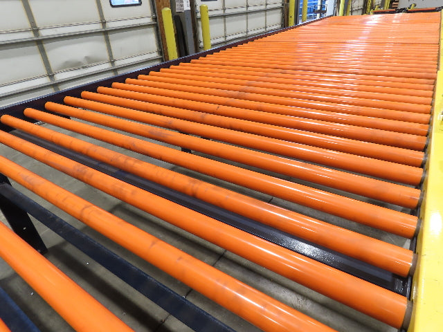 81"x 28' Chain Drive Live Roller Conveyor 74"BF 1.9" Urethane Roller 460V 3PH